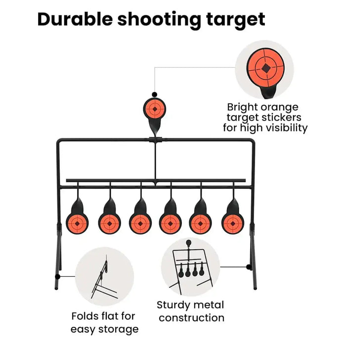 Resetting Target – Black | Steel Pellet Catcher for Indoor and Outdoor Shooting Practice VIDAXL - Little and Giant Explorers