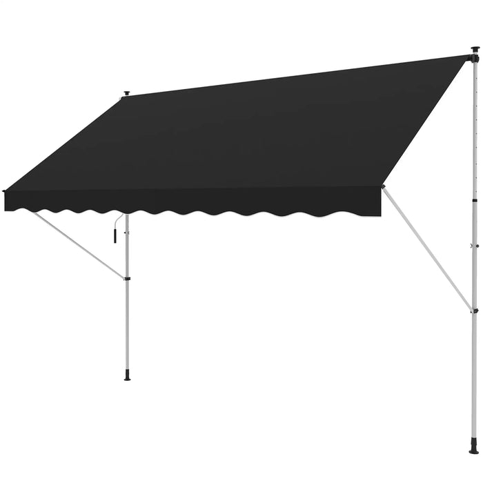 Adjustable Outdoor Aluminium Frame Awning in Black (3 x 1.5m) - Little and Giant Explorers Outsunny