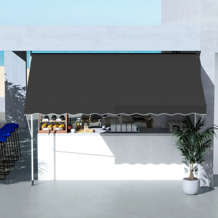 Adjustable Outdoor Aluminium Frame Awning in Black (3 x 1.5m) - Little and Giant Explorers Outsunny