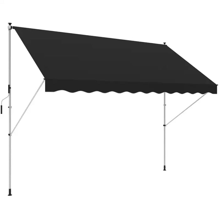 Adjustable Outdoor Aluminium Frame Awning in Black (3 x 1.5m) - Little and Giant Explorers Outsunny