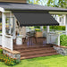 Adjustable Outdoor Aluminium Frame Awning in Black (3 x 1.5m) - Little and Giant Explorers Outsunny