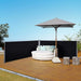 Retractable Awning Double Canopy Side Blind in Black (600 x 180cm) - Little and Giant Explorers Outsunny