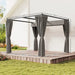 Retractable Roof Pergola 3x3m – Light Grey | Metal Frame with Curtains OUTSUNNY - Little and Giant Explorers Outsunny