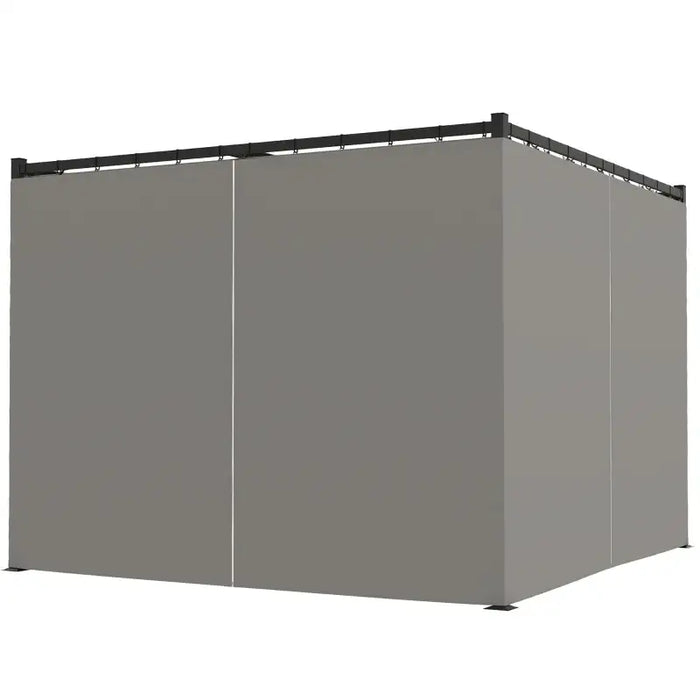 Retractable Roof Pergola 3x3m – Light Grey | Metal Frame with Curtains OUTSUNNY - Little and Giant Explorers Outsunny