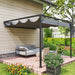 Retractable Wall-Mounted Pergola 3x3m – Grey | UV-Resistant Adjustable Canopy OUTSUNNY - Little and Giant Explorers Outsunny