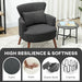 Retro Corduroy Armchair – Black | Wingback Design - High-Density Foam Cushion HOMCOM - Little and Giant Explorers
