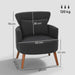 Retro Corduroy Armchair – Black | Wingback Design - High-Density Foam Cushion HOMCOM - Little and Giant Explorers