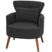 Retro Corduroy Armchair – Black | Wingback Design - High-Density Foam Cushion HOMCOM - Little and Giant Explorers