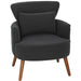 Retro Corduroy Armchair – Black | Wingback Design - High-Density Foam Cushion HOMCOM - Little and Giant Explorers