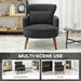 Retro Corduroy Armchair – Black | Wingback Design - High-Density Foam Cushion HOMCOM - Little and Giant Explorers