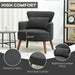 Retro Corduroy Armchair – Black | Wingback Design - High-Density Foam Cushion HOMCOM - Little and Giant Explorers