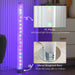 RGB LED standing floor lamp with clear tube, chrome base, 16 color mood lighting indoors