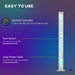 RGB LED standing floor lamp with remote, foot switch and long power cable on gradient background