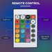 Remote control for RGB LED standing floor lamp with color, brightness, and light mode buttons