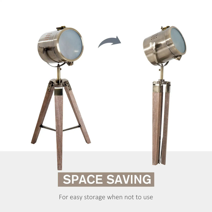 Space-saving lamp design with a tripod base on a white background