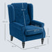 Retro Velvet Wingback Chair – Blue | Wooden Frame and Pocket Springs HOMCOM - Little and Giant Explorers
