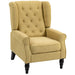 Retro Wingback Accent Chair – Yellow | Snow Flannel Upholstery with Wooden Frame HOMCOM - Little and Giant Explorers