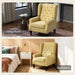 Retro Wingback Accent Chair – Yellow | Snow Flannel Upholstery with Wooden Frame HOMCOM - Little and Giant Explorers