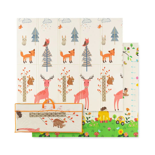 Extra Large Baby Floor Mat with Carry Bag - Deer/Giraffe Design (200 x 180cm) - Little and Giant Explorers Costway