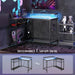 Reversible L Shaped LED Light Gaming Desk - Little and Giant Explorers HOMCOM