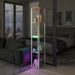 RGB LED Floor Lamp with Shelves Oak | Four-Tier Storage Integration - Little and Giant Explorers HOMCOM