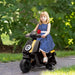 Ride On Kids Motorbike with Headlight, Music and Training Wheels in Black 6V - Little and Giant Explorers AIYAPLAY