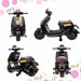 Ride On Kids Motorbike with Headlight, Music and Training Wheels in Black 6V - Little and Giant Explorers AIYAPLAY