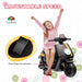 Ride On Kids Motorbike with Headlight, Music and Training Wheels in Black 6V - Little and Giant Explorers AIYAPLAY