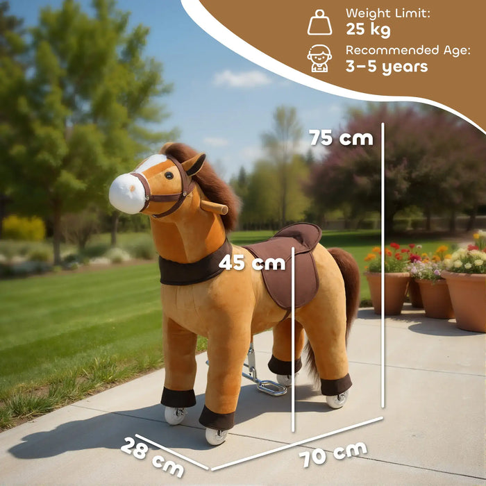 Ride-On Pony – Dark Brown Plush Horse | Motion-Powered Ride-On AIYAPLAY - Little and Giant Explorers