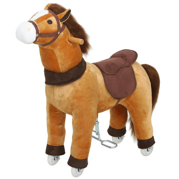 Ride-On Pony – Dark Brown Plush Horse | Motion-Powered Ride-On AIYAPLAY - Little and Giant Explorers