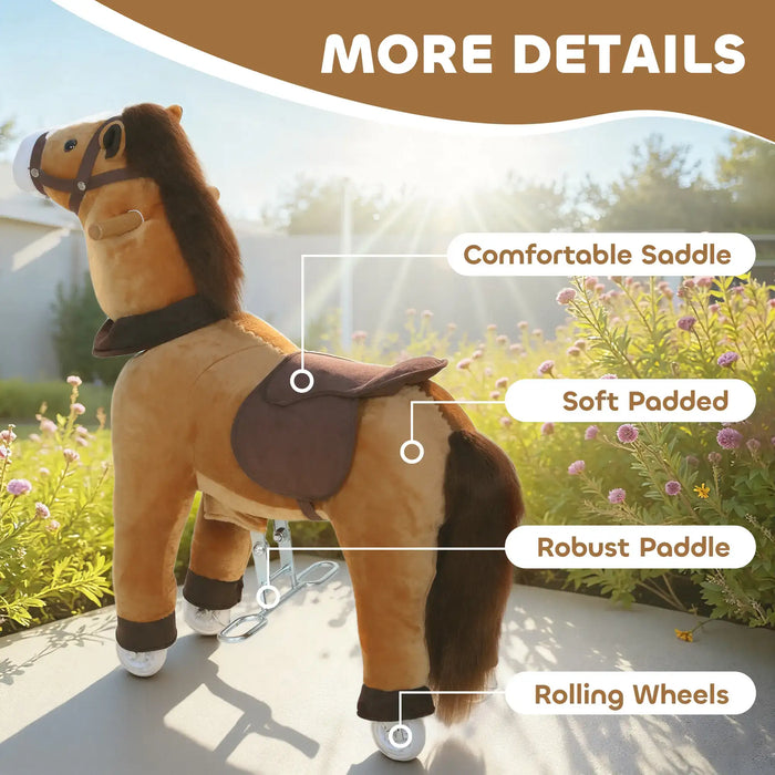 Ride-On Pony – Dark Brown Plush Horse | Motion-Powered Ride-On AIYAPLAY - Little and Giant Explorers