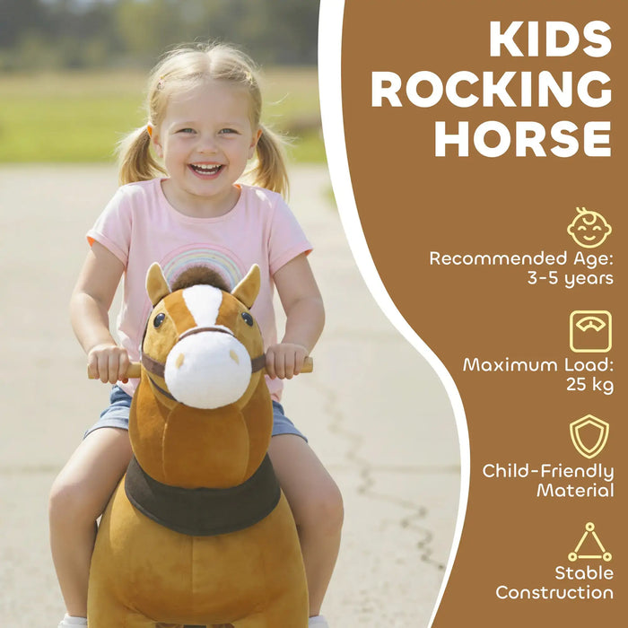 Ride-On Pony – Dark Brown Plush Horse | Motion-Powered Ride-On AIYAPLAY - Little and Giant Explorers