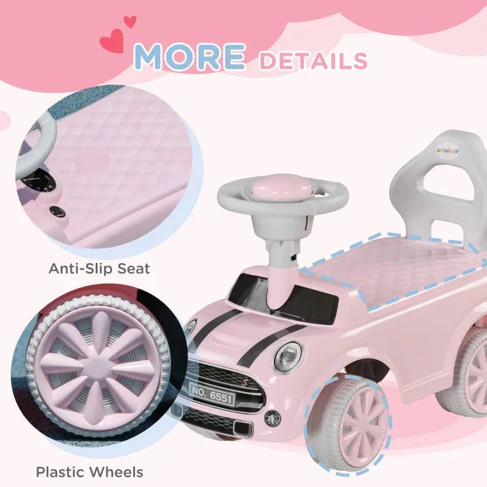 Ride On Sliding Car with Air Horn and Anti-Over-Backwards in Pink - Little and Giant Explorers AIYAPLAY