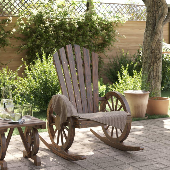 Rocking Adirondack Chair in Solid Wood Fir - Little and Giant Explorers vidaXL