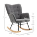 Rocking Armchair – Dark Grey | Fleecy Upholstery and Padded Wingback Design HOMCOM - Little and Giant Explorers