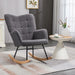 Rocking Armchair – Dark Grey | Fleecy Upholstery and Padded Wingback Design HOMCOM - Little and Giant Explorers