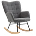 Rocking Armchair – Dark Grey | Fleecy Upholstery and Padded Wingback Design HOMCOM - Little and Giant Explorers