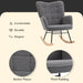 Rocking Armchair – Dark Grey | Fleecy Upholstery and Padded Wingback Design HOMCOM - Little and Giant Explorers