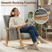 Rocking Armchair – Light Grey Cotton-Linen | 35° Rocking Base - Rubberwood Frame HOMCOM - Little and Giant Explorers