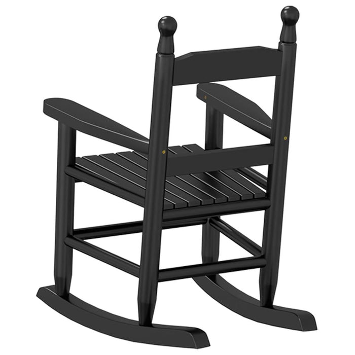 Rocking Chair for Children in Black and Solid Wood Poplar - Little and Giant Explorers vidaXL