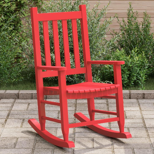 Rocking Chair for Children in Red and Solid Wood Poplar - Little and Giant Explorers vidaXL