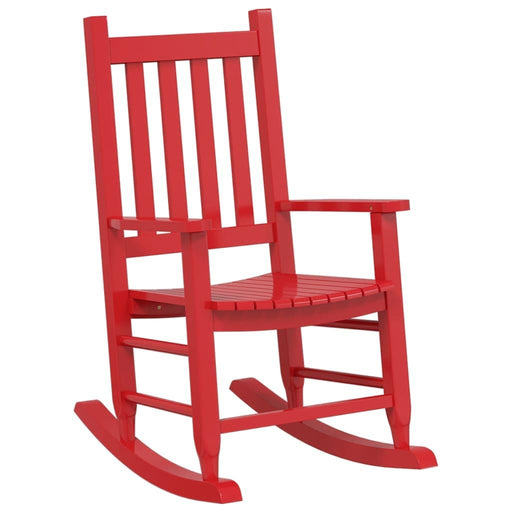 Rocking Chair for Children in Red and Solid Wood Poplar - Little and Giant Explorers vidaXL