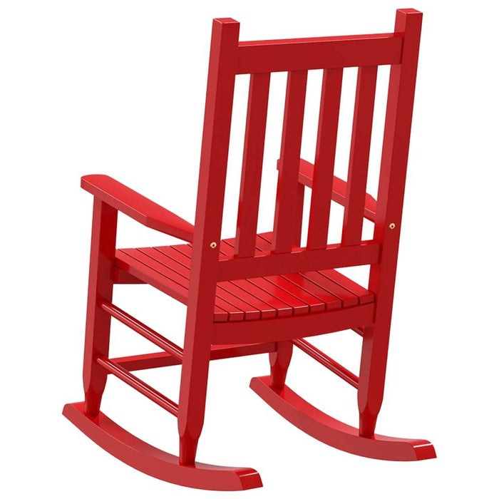 Rocking Chair for Children in Red and Solid Wood Poplar - Little and Giant Explorers vidaXL