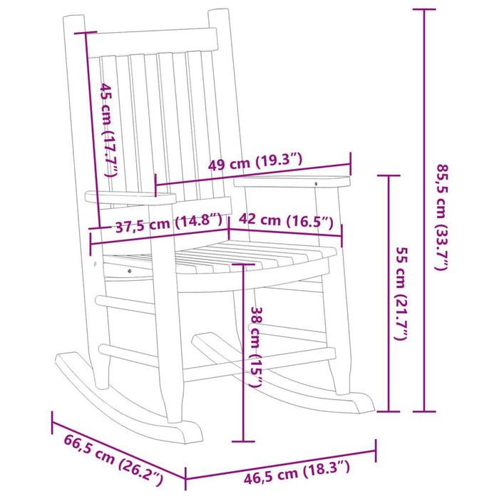 Rocking Chair for Children in Red and Solid Wood Poplar - Little and Giant Explorers vidaXL