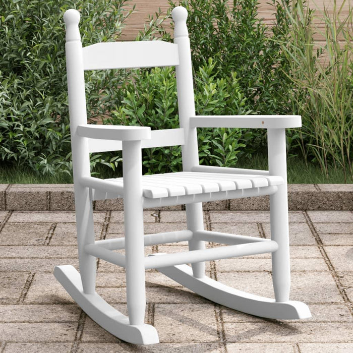 Rocking Chair for Children in White and Solid Wood Poplar - Little and Giant Explorers vidaXL