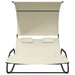 Rocking Double Sun Lounger with Canopy in Cream - Little and Giant Explorers vidaXL