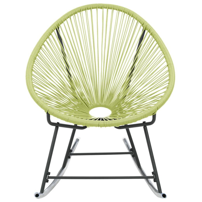 Rocking Outdoor Acapulco Chair in Poly Rattan and Green - Little and Giant Explorers vidaXL