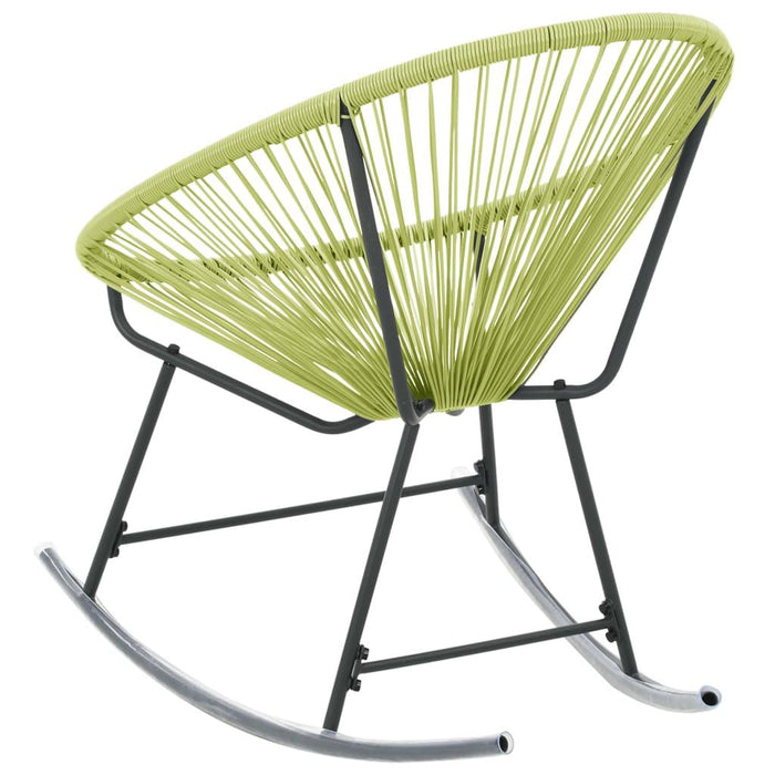 Rocking Outdoor Acapulco Chair in Poly Rattan and Green - Little and Giant Explorers vidaXL