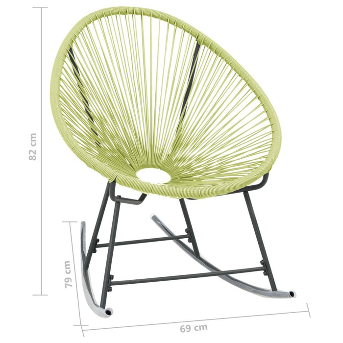 Rocking Outdoor Acapulco Chair in Poly Rattan and Green - Little and Giant Explorers vidaXL