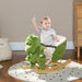 Rocking Ride-On Dinosaur with a Dino Hand Puppet, Safety Belt and 32 Songs - Little and Giant Explorers AIYAPLAY